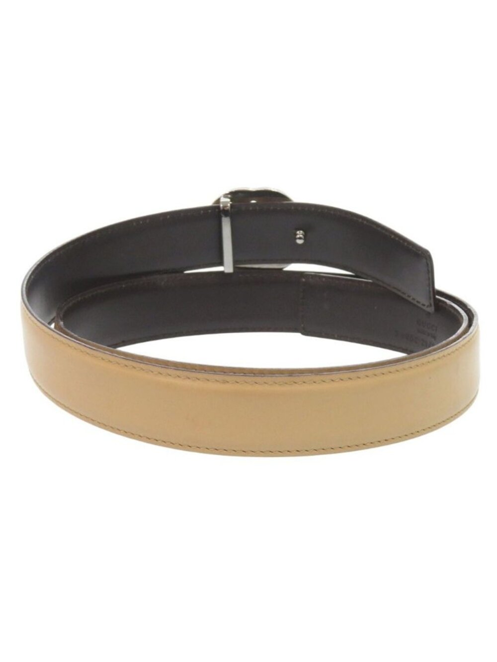 Gucci Interlocking Leather Beige Belt - Picture 2 of 6